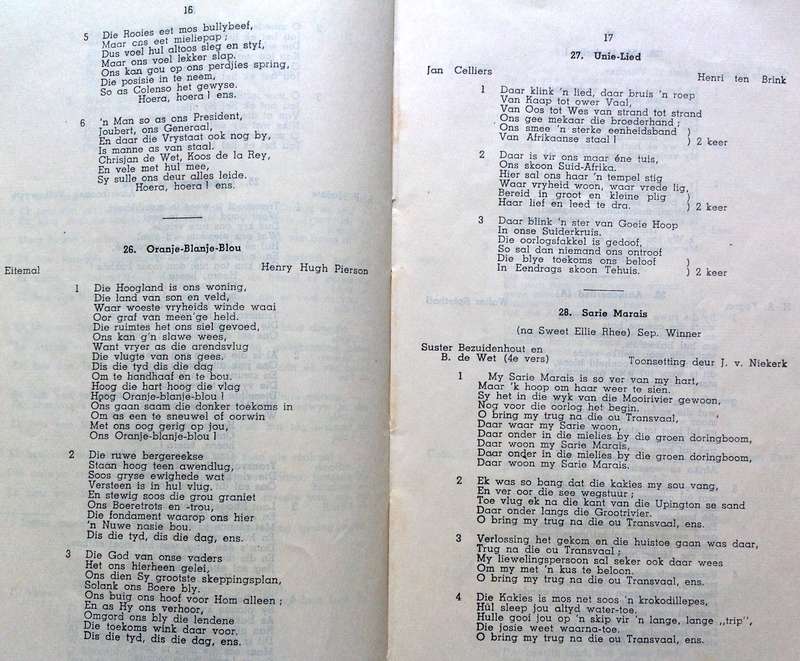 FAK Volksangbundel vir Suid-Afrika (Woorde Alleen)