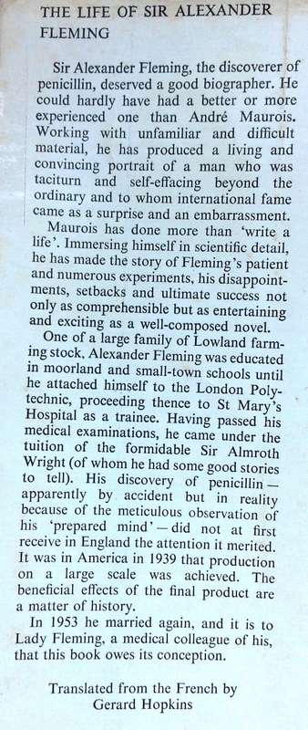 The Life of Sir Alexander Fleming - discoverer of penicillin - Andre Maurois - Hardcover