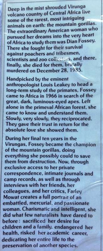 Woman in the Mists - The Story of Dian Fossey and the Mountain Gorillas of Africa - Mowat