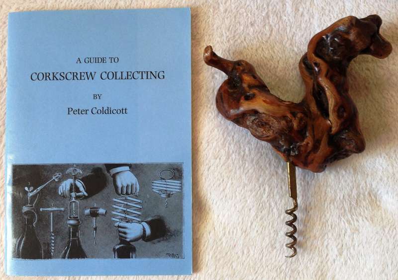 A Guide to Corkscrew Collecting - Peter Coldicott AND a beautiful natural wooden handle corkscrew
