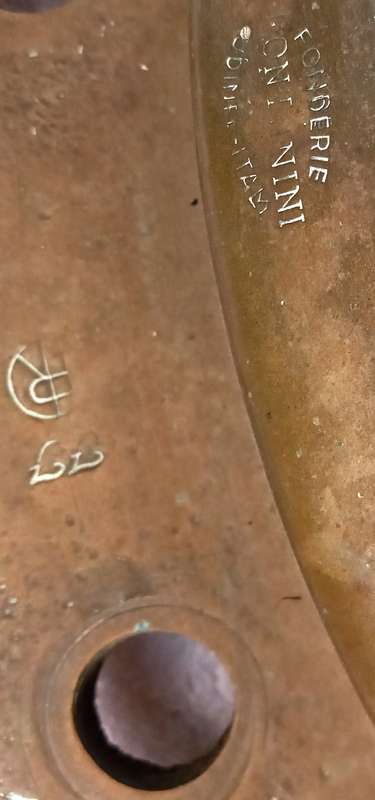 Vintage PAIR of ships brass portholes from Foundry Fontanini 1933, Udine, Italy