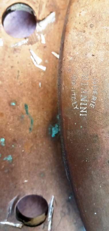 Vintage PAIR of ships brass portholes from Foundry Fontanini 1933, Udine, Italy