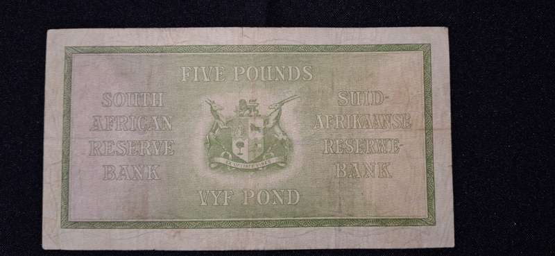 J POSTMUS 5 POUND 9 SEPTEMBER 1940 - B16 - 105430 VAN RIEBEECK WTM E/A 1st ISSUE