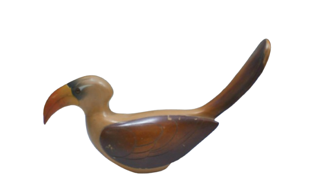 Feathers of Knysna Carved And Hand Painted Female Grey Hornbill Ltd Bird