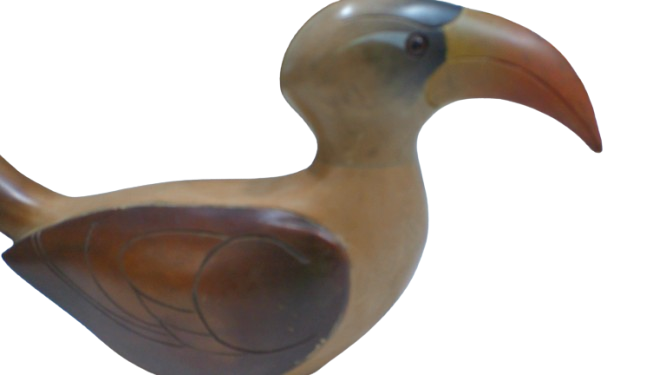Feathers of Knysna Carved And Hand Painted Female Grey Hornbill Ltd Bird