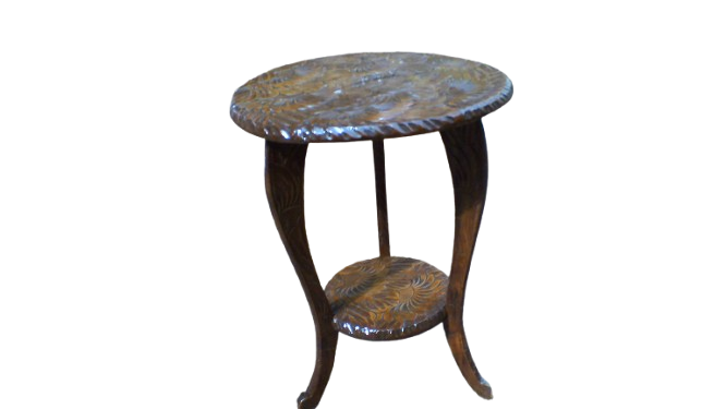 Antique Arts And Crafts Liberty & Co. Japanese Carved Side Table Wine Table