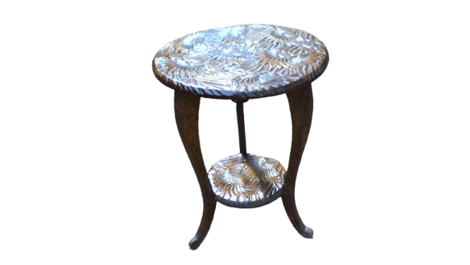 Antique Arts And Crafts Liberty & Co. Japanese Carved Side Table Wine Table