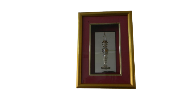 Vintage Bohemian Etched Ruby On A Frame