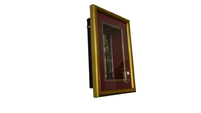 Vintage Bohemian Etched Ruby On A Frame