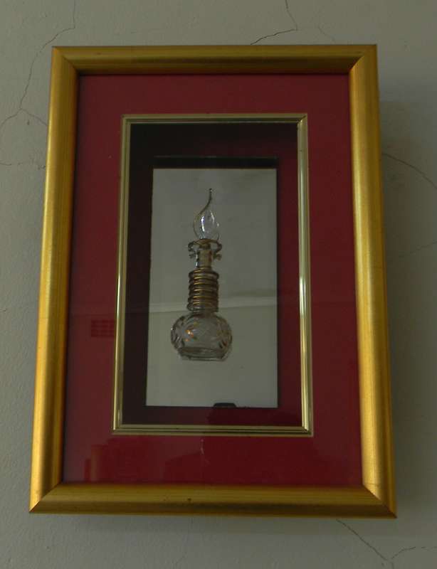 Vintage Bohemian Etched Ruby On A Frame
