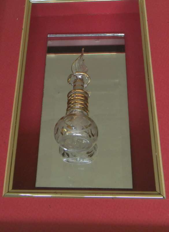 Vintage Bohemian Etched Ruby On A Frame