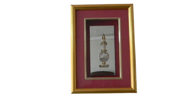 Vintage Bohemian Etched Ruby On A Frame