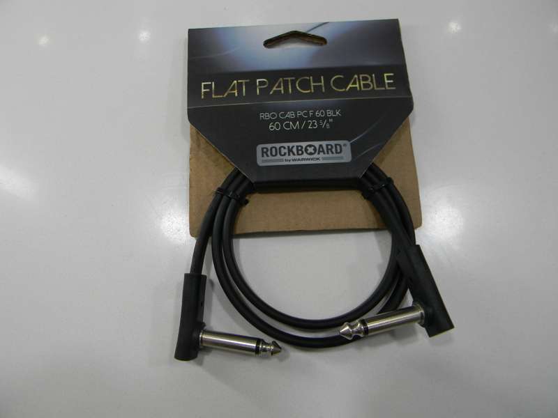 RockBoard PC-F-60 FLAT Patch Cable black, 2x w/right angle - 60 cm