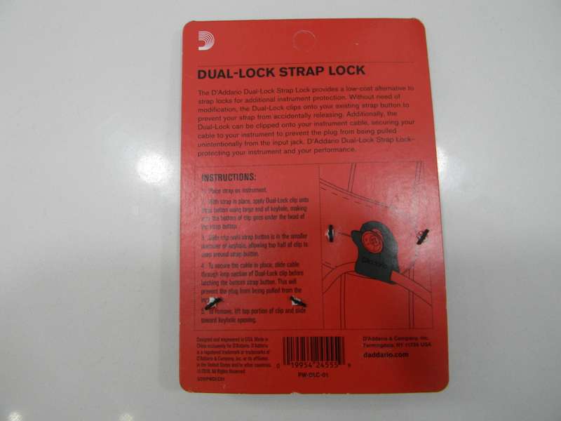Planet Waves PWDLC01 Dual Lock  Guitar Strap Lock Clip