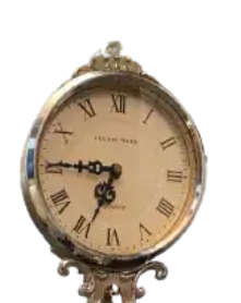 Crossa Spelter Figurine Swinging pendulum Quartz Clock' Tall Standing Partically nud as a women