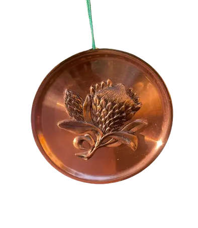 Antique Persian Copper Plate Lotus Flower