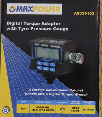 Digital Torque Adaptor with Tyre Pressure Gauge (40-200Nm)