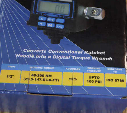 Digital Torque Adaptor with Tyre Pressure Gauge (40-200Nm)