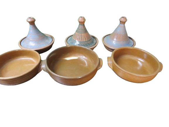 Moroccan Traditional Small set of 3 dishes and  3 Tagen