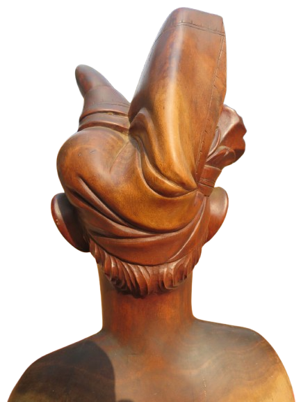 Beautiful Hand Carved Wood Polynesian Bust