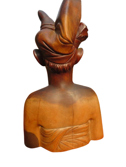 Beautiful Hand Carved Wood Polynesian Bust