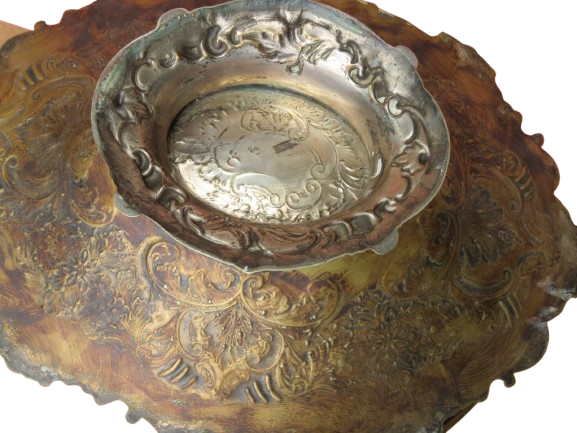 Handle Bowl fruit Silver Plated Art Decoration 1930's