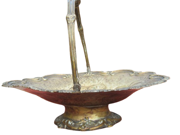Handle Bowl fruit Silver Plated Art Decoration 1930's
