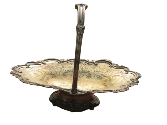 Handle Bowl fruit Silver Plated Art Decoration 1930's