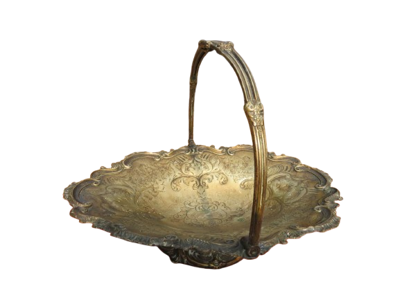 Handle Bowl fruit Silver Plated Art Decoration 1930's