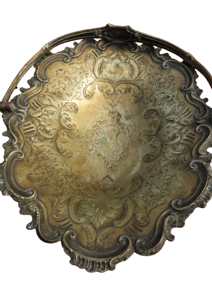 Handle Bowl fruit Silver Plated Art Decoration 1930's