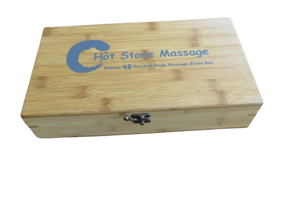 Hot Stone Massage Set - 45pce in Bamboo Box