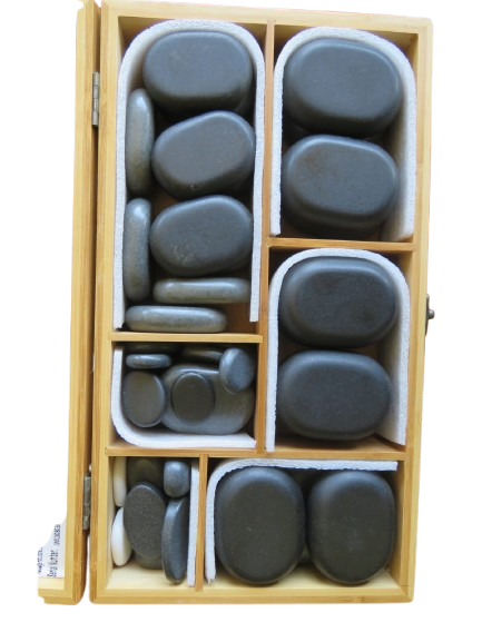 Hot Stone Massage Set - 45pce in Bamboo Box