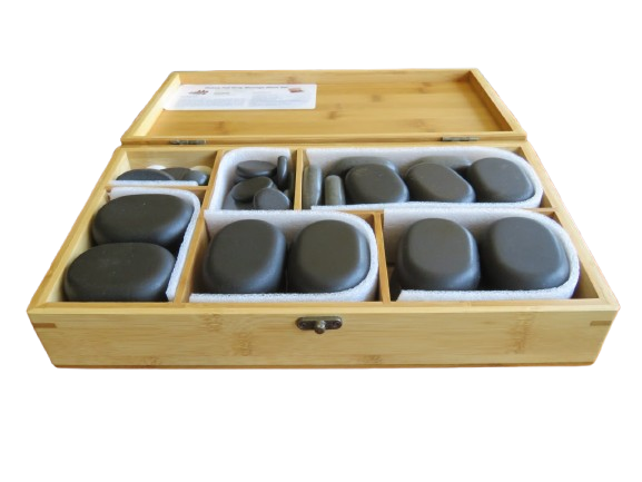 Hot Stone Massage Set - 45pce in Bamboo Box