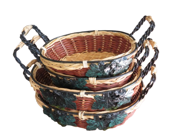 A set of 4, French Champagne Grape Harvest Basket