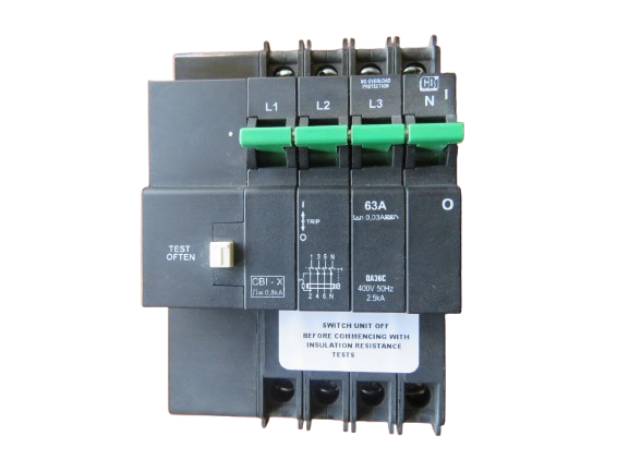 CBi Dual Mount Earth Leakage 3 Pole + N 3kA 63A - QA36CW