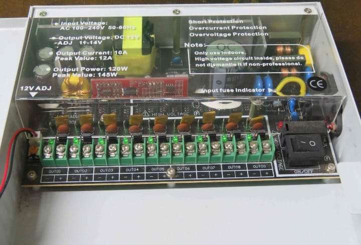Securi-Prod 220V input, 12V output power supply.