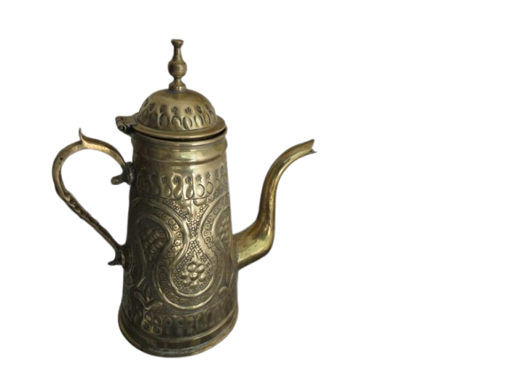 Vintage Estern Embosed Brass Teapot