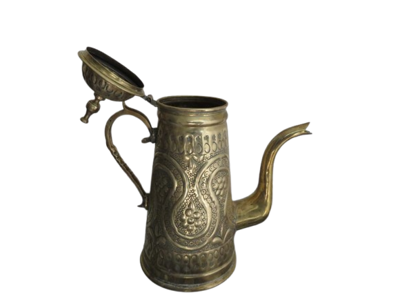 Vintage Estern Embosed Brass Teapot