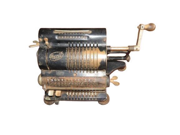 Tiger CALCULATING MACHINE Hand Mechanical Calculator Antique Vintage Black RARE