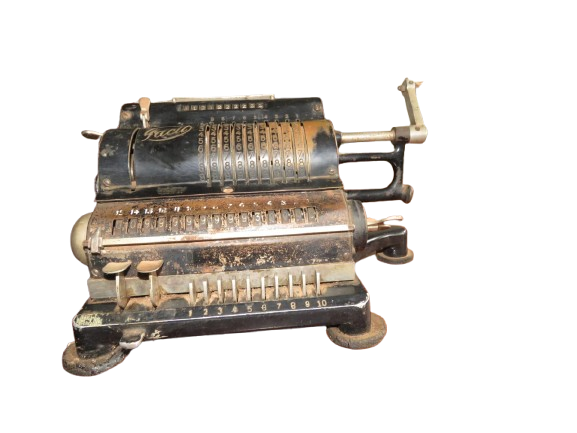 Tiger CALCULATING MACHINE Hand Mechanical Calculator Antique Vintage Black RARE