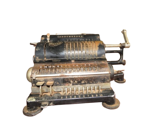 Tiger CALCULATING MACHINE Hand Mechanical Calculator Antique Vintage Black RARE