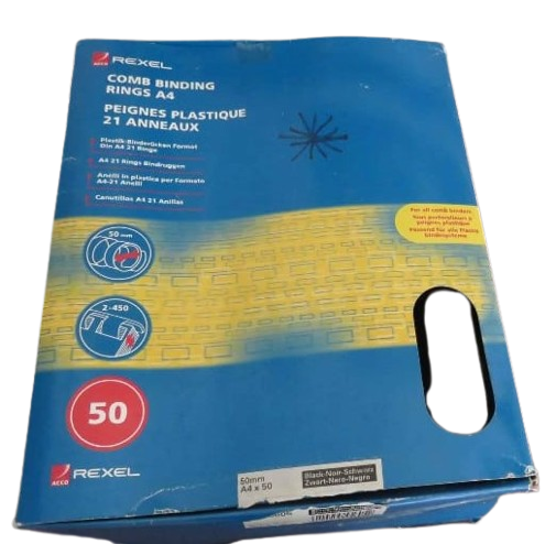 Binding Elements Plastic 50mm - 50 Pieces per box