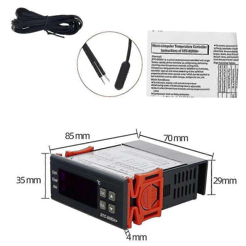 Digital temperature thermostat & defrost controller for domestic fridge/freezers