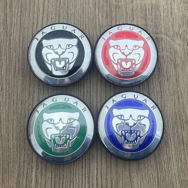 set of 4 Jaguar Wheel center cap badges