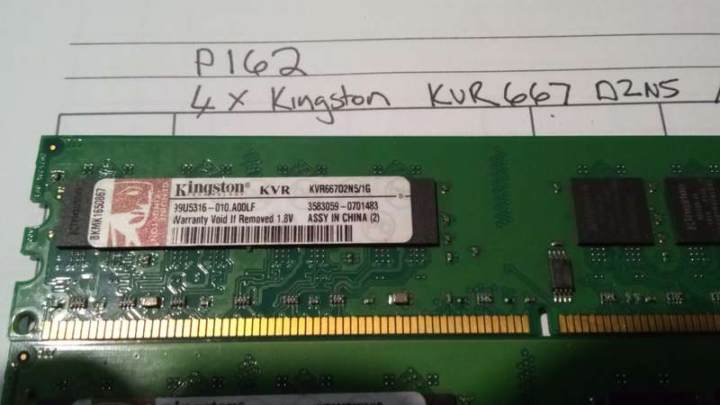 4 x Kingston KVR667 D2N5 1GB DIMM