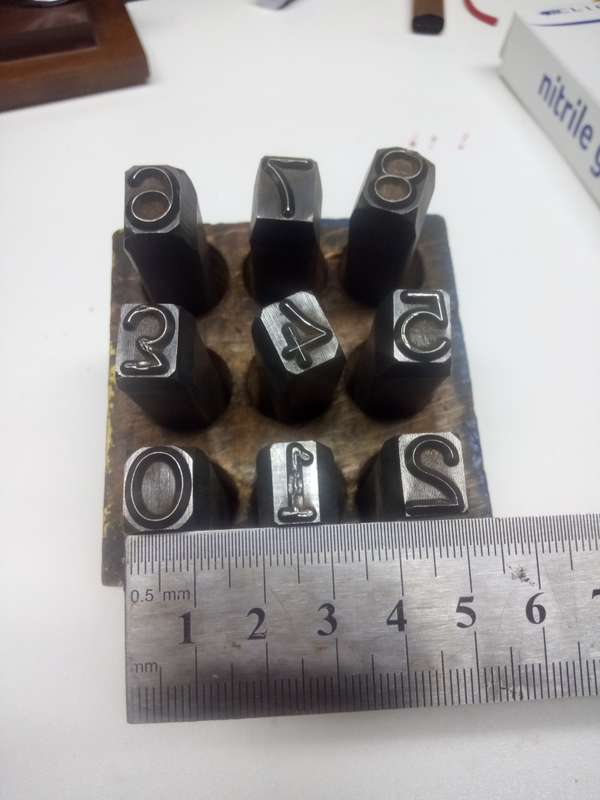 Heavy duty 10mm number punch - 9 numbers