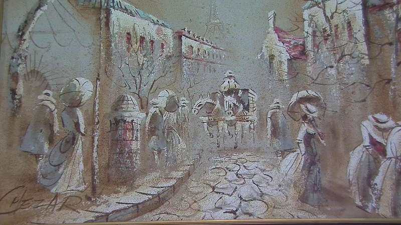 Boris Chezar, oil and sand paintings, Paris, Part 1 & Part 2 together