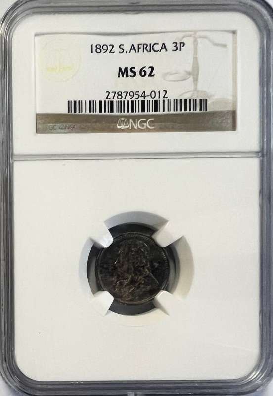 1892 South Africa 3P MS62