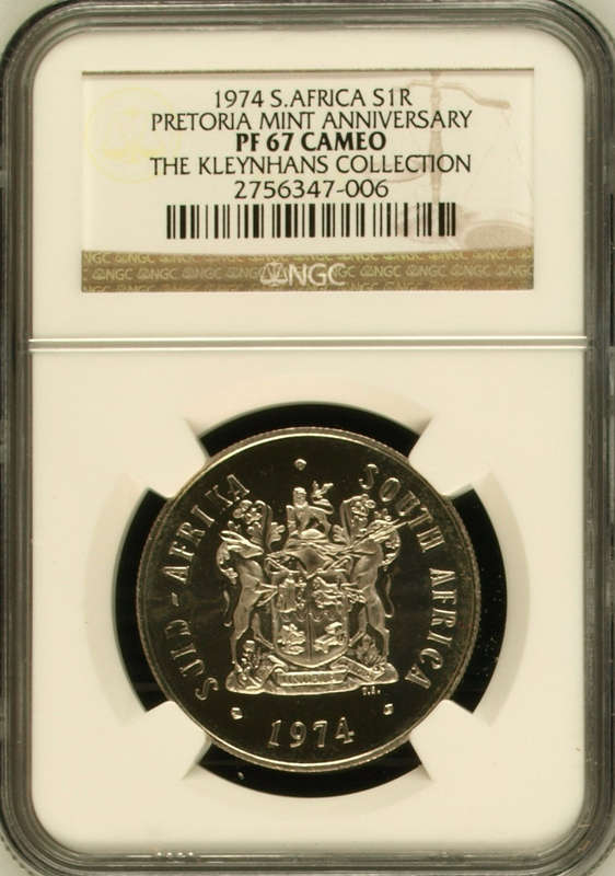 1974 Pretoria Mint Anniversary R1 NGC PF67 Cameo (The Kleynhans Collection)