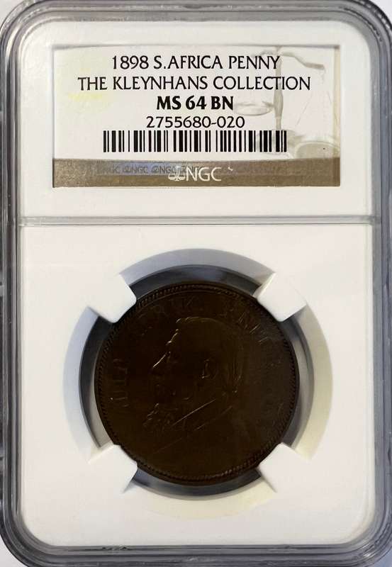 1898 South Africa Penny - The Kleynhans Collection MS 64 BN